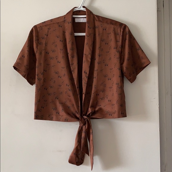 OAK + FORT Tops - Oak + Fort cropped floral blouse